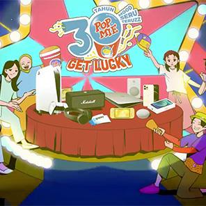 thank you sob udah seru terus bareng pop mie selama 30 tahun, kuy dapetin hadiah di get lucky!